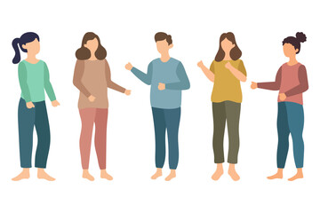 Group of People Standing and Talking Illustration