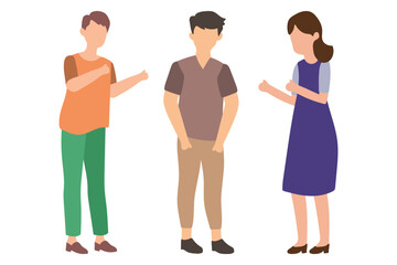 Group of People Talking and Discussion Illustration