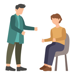 Man Counseling Seated Woman Illustration