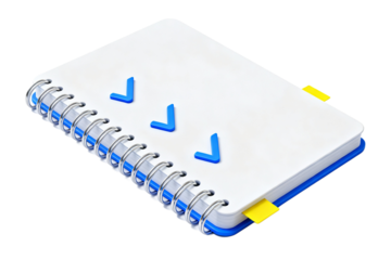 Spiral-bound Notebook with Blue Check Marks