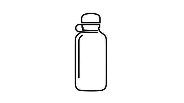 Simple line drawing of a bottle.
