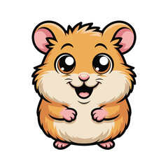 Obraz premium Joyful Hamster Portrait: a cute hamster with a cheerful expression, inviting smiles and exuding pure joy. This image is perfect for adding a touch of happiness and delight to your projects.