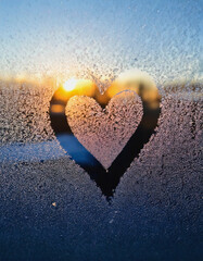 Heart Outline on a Frosted Window AI