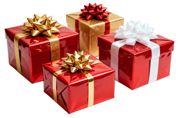 Obraz premium Gift Boxes with Ribbons and Bows for Festive Occasions