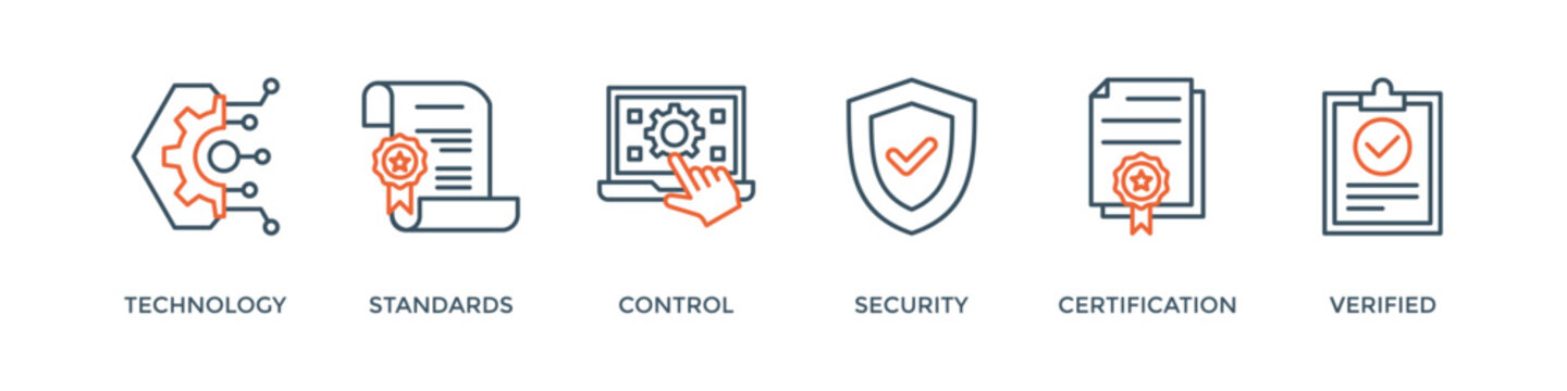 ISO27001 banner web icon vector illustration concept for  information security management system (ISMS) with an icon of technology, standards, control, security, certification, and verified