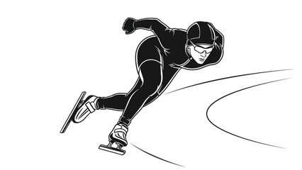 Speed Skater in Motion Blur. © Joko santoso