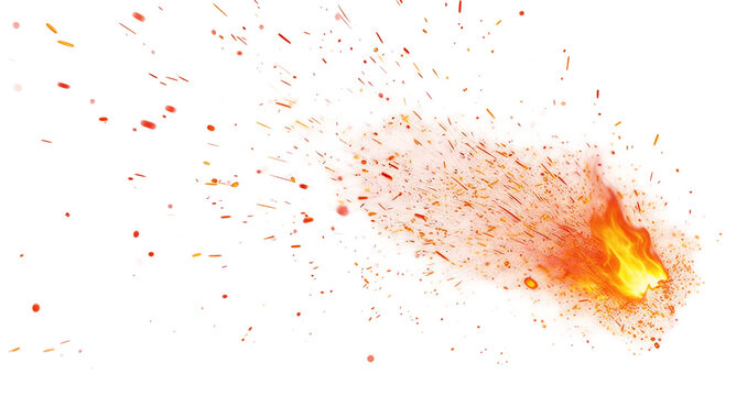 Visual representation of an explosion with fire, sparks, and debris. Dynamic burst with energy, heat, and destruction elements. Suitable for graphic design, animation, or abstract visualizations.