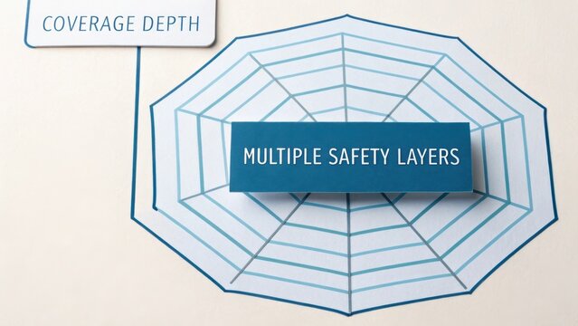Visual Representation of Safety Layers with Coverage Depth Concept in Business Strategy and Risk Management - Powered by Adobe