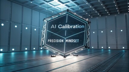 Advanced AI Calibration Concept in Futuristic Environment with Precision Mindset Theme for Innovative Technology