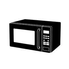 Fototapeta premium Microwave Oven Silhouette Vector Icon - Kitchen Appliance Black Shape on White Background - Minimalist Cooking Symbol
