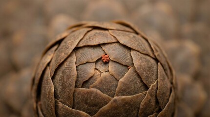 Close-Up Of Overlapping Pangolin Scales In Soft Natural Light