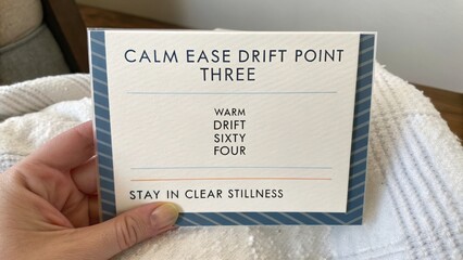 Tranquil Calm Ease Drift Point Card with Warm and Clear Stillness Message for Relaxation and Mindfulness Practice