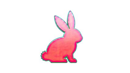 Red Silhouette of a Rabbit