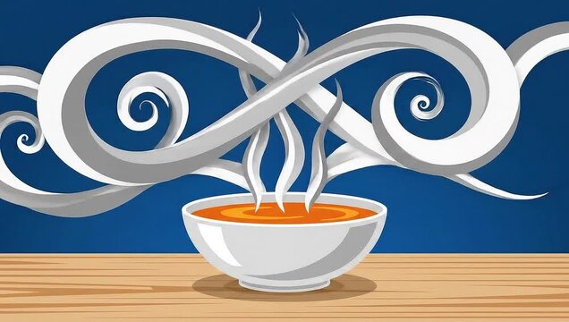 Hot Soup Illustration - A Cozy and Comforting Visual.