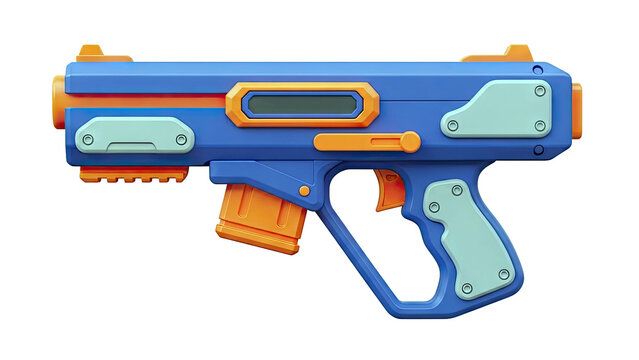 Blue and Orange Toy Blaster Gun