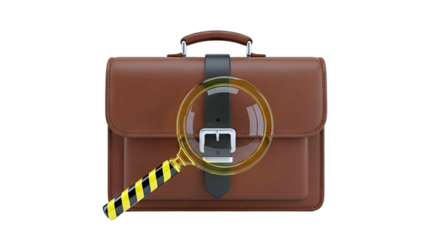 Magnifying Glass on Briefcase
