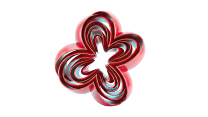 Red Abstract Flower Shape