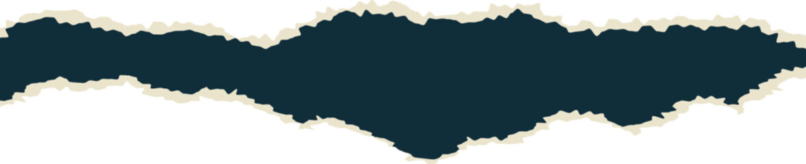 Torn Paper Edges Isolated on White Background, Ripped Vintage Scrapbook Strips Illustration