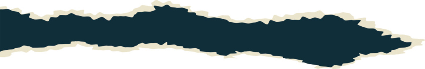 Torn Paper Edges Isolated on White Background, Ripped Vintage Scrapbook Strips Illustration