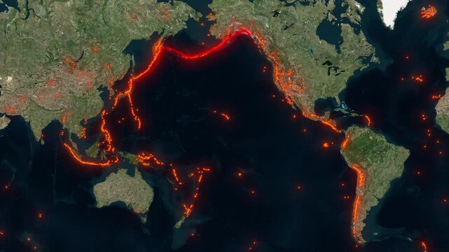Pacific Ring of Fire Animated Map