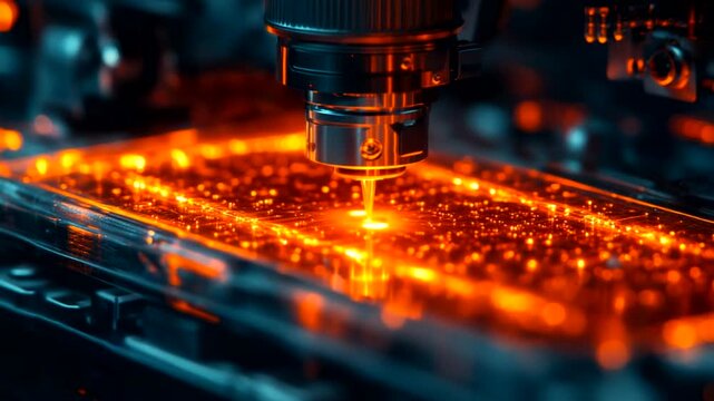 High-tech laser engraving on a vibrant circuit board