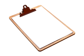 Wooden Clipboard with White Sheet of Paper