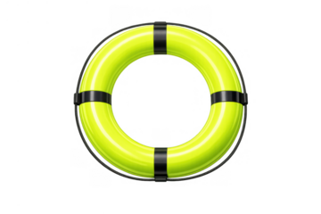 Lifebuoy providing urgent help and safety, floating in a ring shape, useful for water emergency and protection
