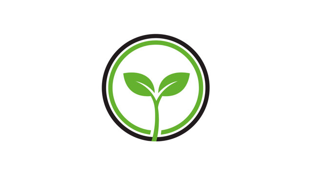 Green Seedling Logo Design Element.