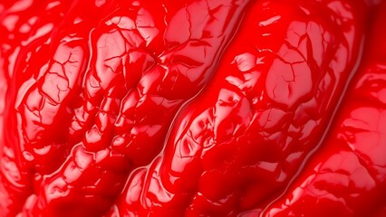 foray. Close-up of deep red wrinkled chili texture showing rich color variations and organic details. menu design, packaging mockups, designed for food delivery and cloud-kitchen brand materials.