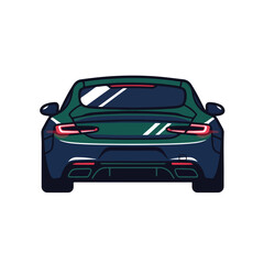 Luxury sports car on white background with shiny chrome wheels