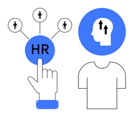 Fototapeta premium Human resources concept. Human resources connections with employee management and workforce development. Human resources streamlining recruitment, leadership, and skill improvement. Ideal for HR