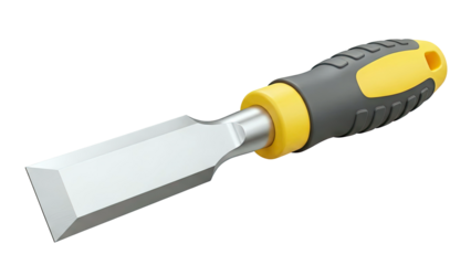 Chisel Tool with Yellow and Gray Handle