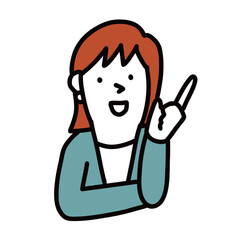 指をさす企業で働く女性ビジネスマン　イラストアバター