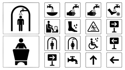 Vector icons Collection of Public Restroom and Facility Pictograms and Icons. EPS Editable