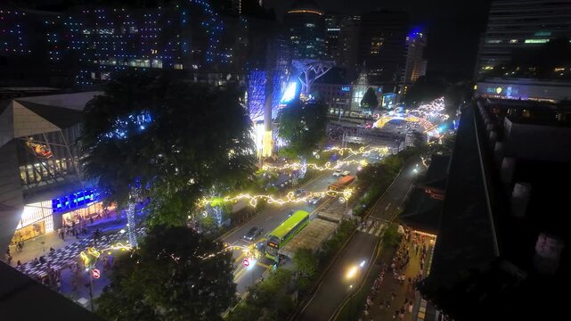 Beautiful Singapore Orchard Road street light-up during the Christmas festive season. Tropical country Christmas street light up.