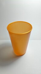 orange plastic cup
