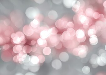 Abstract soft focus image with rose and silver bokeh lights