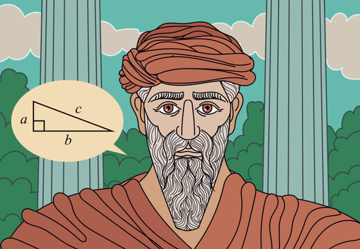 pythagoras discovering the triangle theorem