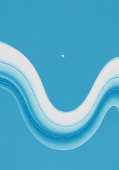 Elegant abstract movement of light blue and white liquid creating graceful curves and a pristine, open area for copy space, template, wave, flow