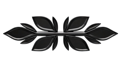 Black Glossy Floral Ornament