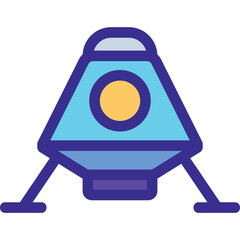Stylized icon of a lunar lander or spacecraft © Febri