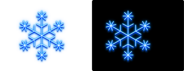 Hd transparent neon snowflake 