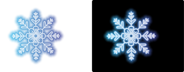 Hd transparent neon snowflake 