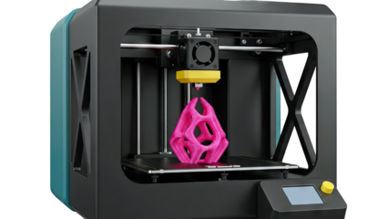 3D Printer Creating a Pink Object