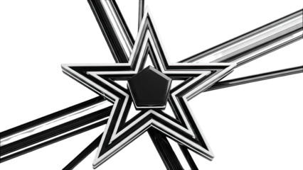 Abstract Starburst with Black and White Stripes