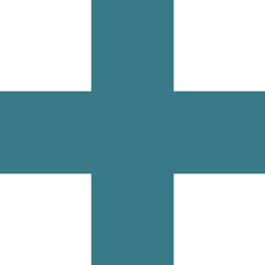 Obraz premium Teal plus sign on white background