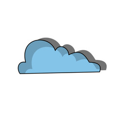 Soft blue silhouette of clouds