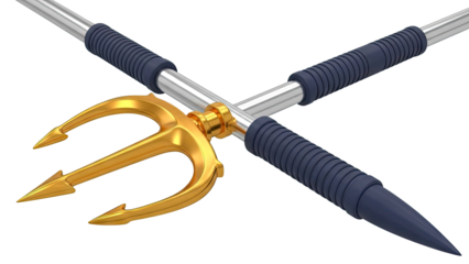 Gold Trident with Blue Grips