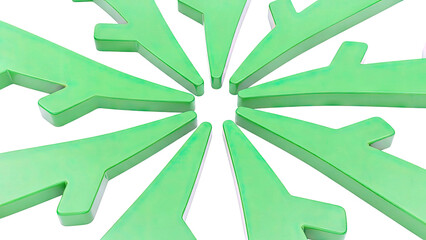 Green arrow abstract radial pattern