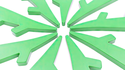 Green arrow abstract radial pattern